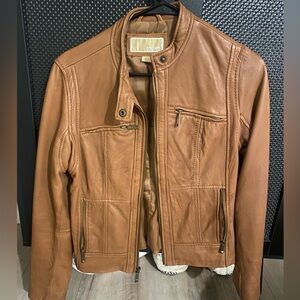 Michael Kors tan/brown leather jacket